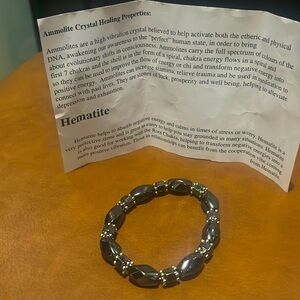 Emily, crystal healing properties bracelet made of hematite stone